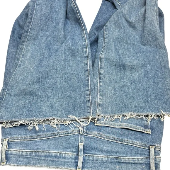 Loft The Slim Flare High Rise Raw Hem Jeans 30 10 made & loved boho trendy - Picture 9 of 16